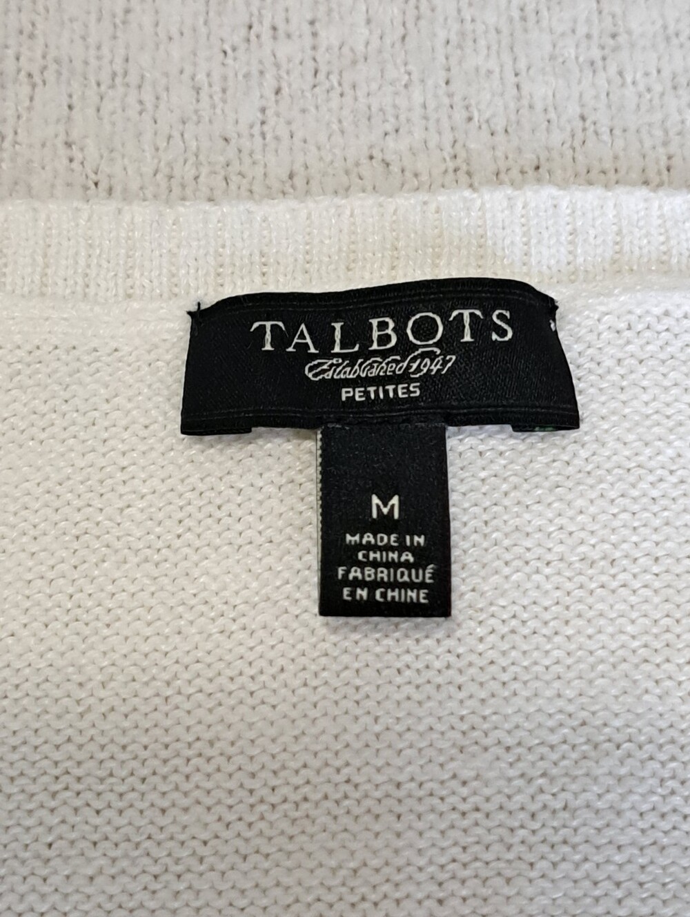 Talbots Petites Sleeveless Knit Sweater White Size Medium Linen Cotton Classic - Picture 7 of 13